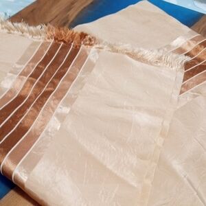 Vintage Pinkish Beige and Copper Scarf Tags Made In France